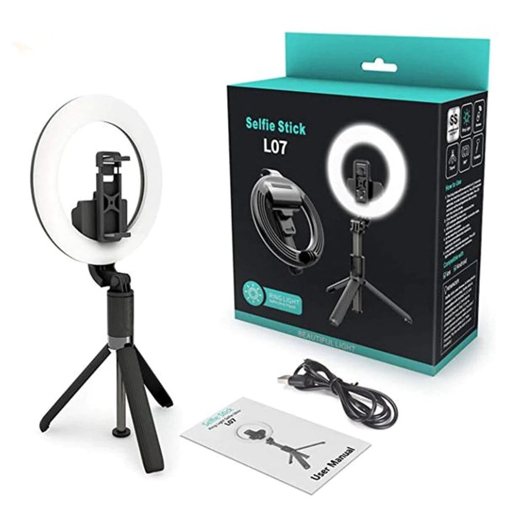 DailyAid Portable Ring LED Selfie Stick, 6”New in Box